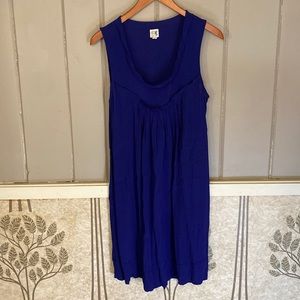ANTHROPOLOGIE EDME &  ESYLLTE deep blue sleeveless mini dress size M *see pics